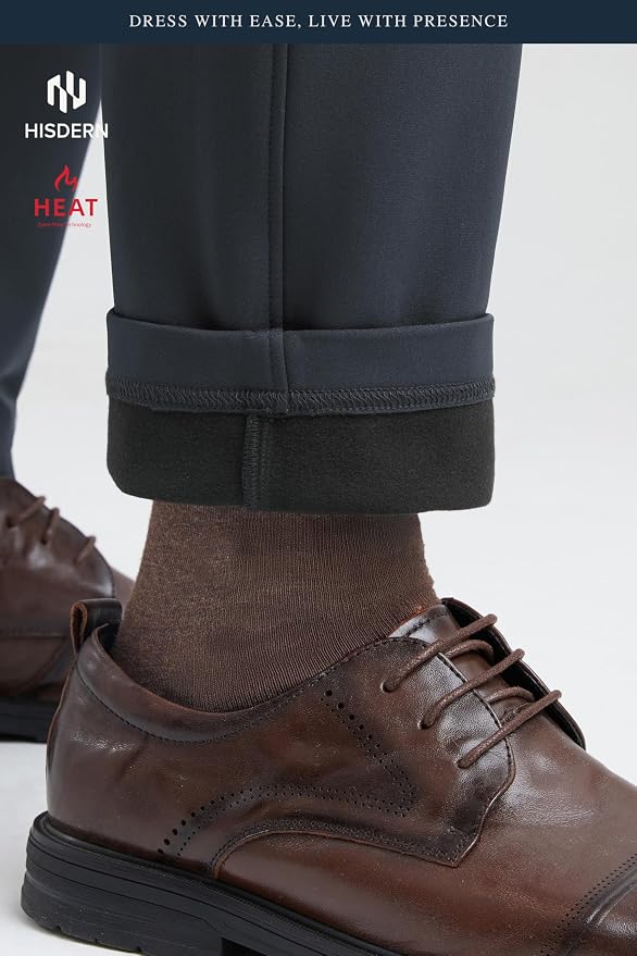 HISDERN Heat 701 Men's Thermal Golf Pants Stretch Fleece 30"/32" No Iron Comfy - Image 8