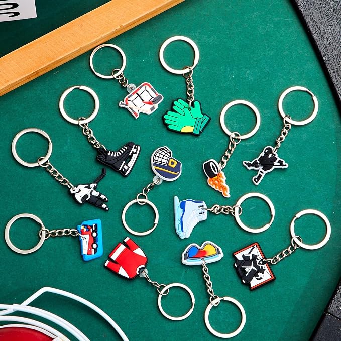 Batiyeer 36 Pack Hockey Keychains Bulk Party Favors Sports Ball Key Chains - Image 9