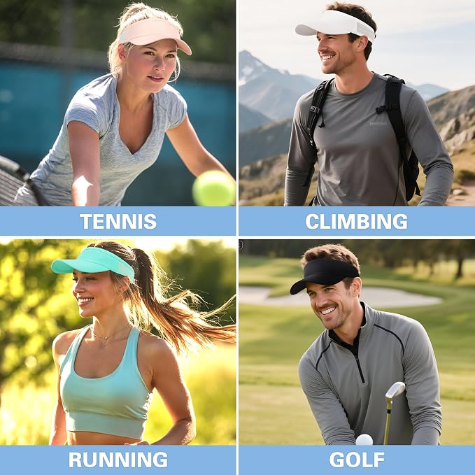 HH HOFNEN Sports Sun Visor Cooling Lightweight Stretchy Packable Running Golf - Image 6
