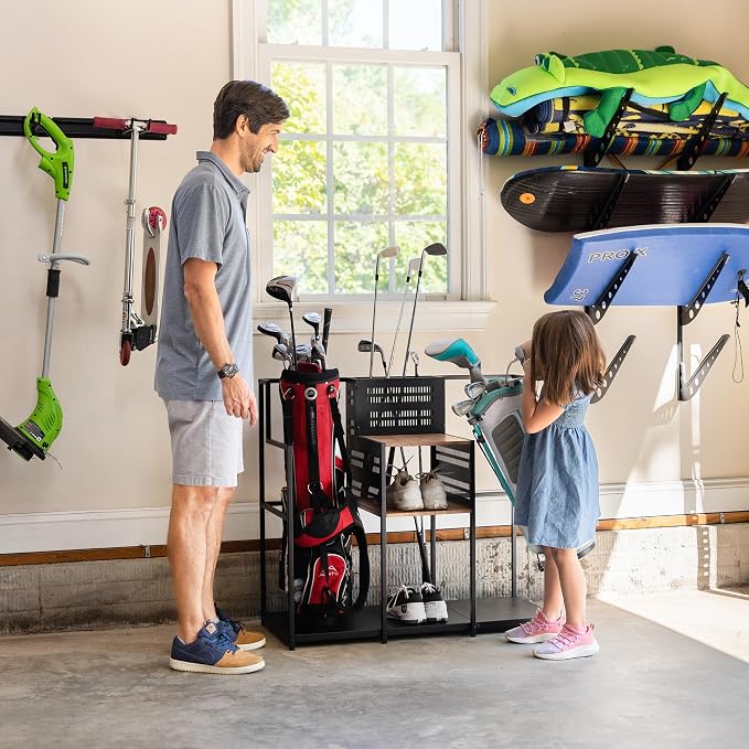 Teal Triangle Golf Storage Organizer, Heavy Duty Garage Freestanding Storage - Image 9