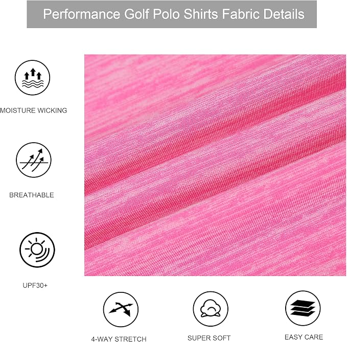 Alex Vando Mens Golf Shirt Moisture Wicking Quick-Dry Short Sleeve Casual Polo - Image 4