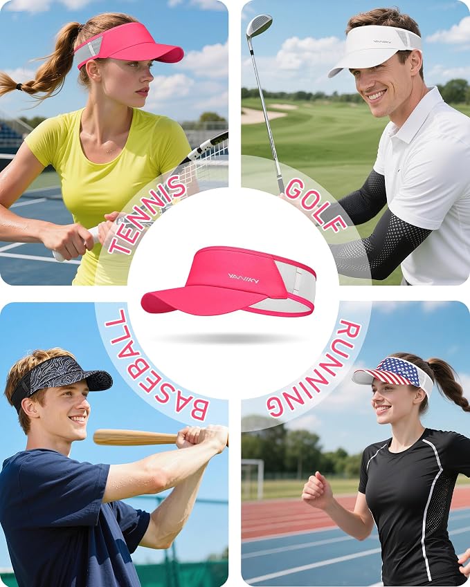 Sports Sun Visor Hats for Women Men Lightweight Breathable Cooling Stretchy - Image 7