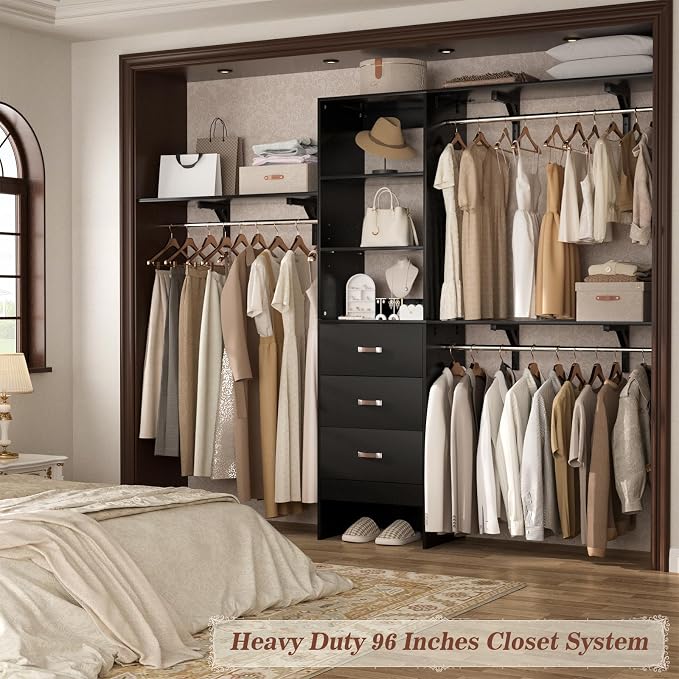 8FT Closet System, Wall Mount Bedroom Wardrobe - Image 9