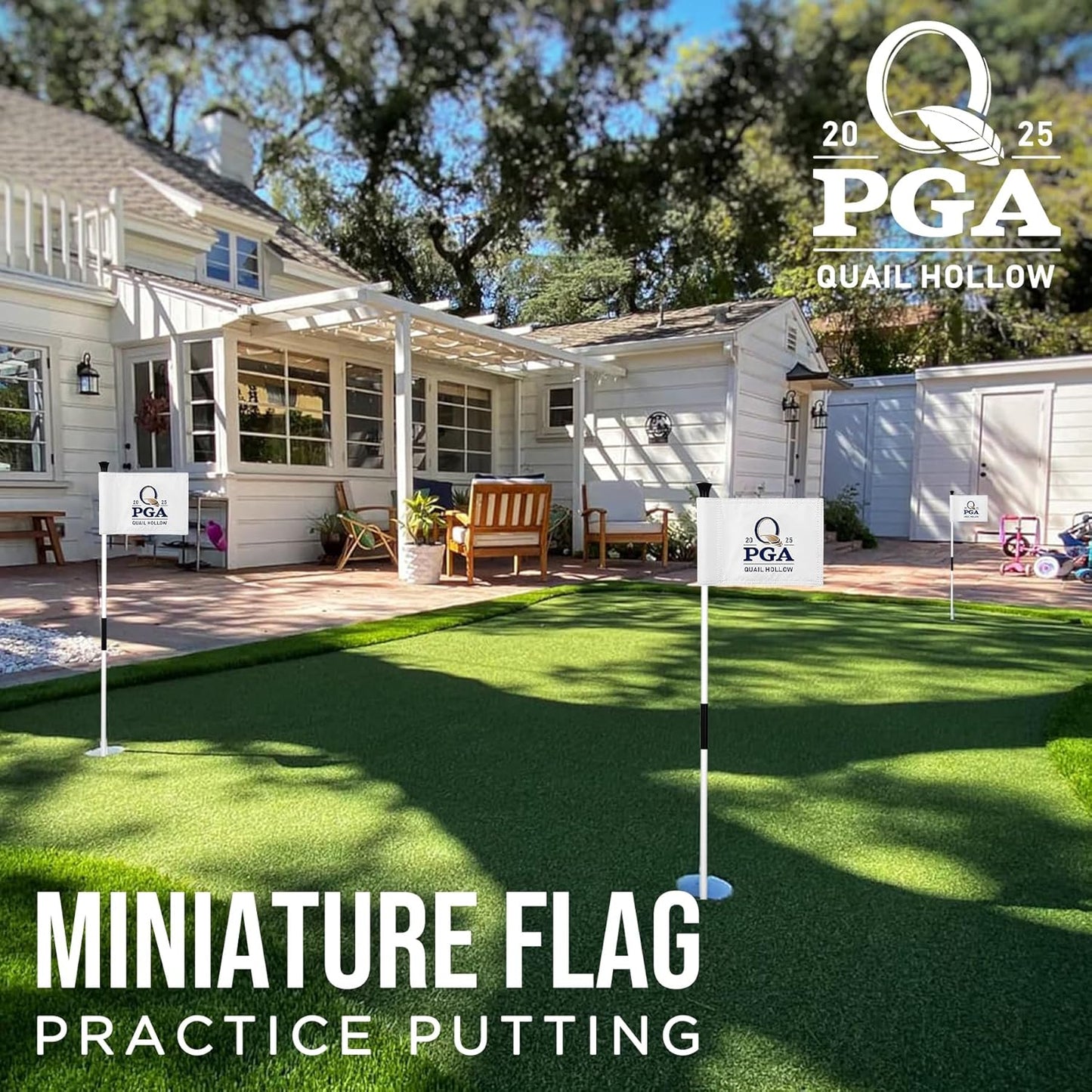 2025 Themed Mini Golf Flag, 8x6 Inch, Double-Sided Silk-Printed, Durable 420D Nylon, Ideal for Backyard Practice Putting Green