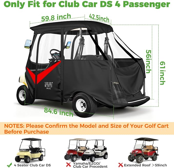 10L0L 4 Passenger Golf Cart Enclosure - Image 8
