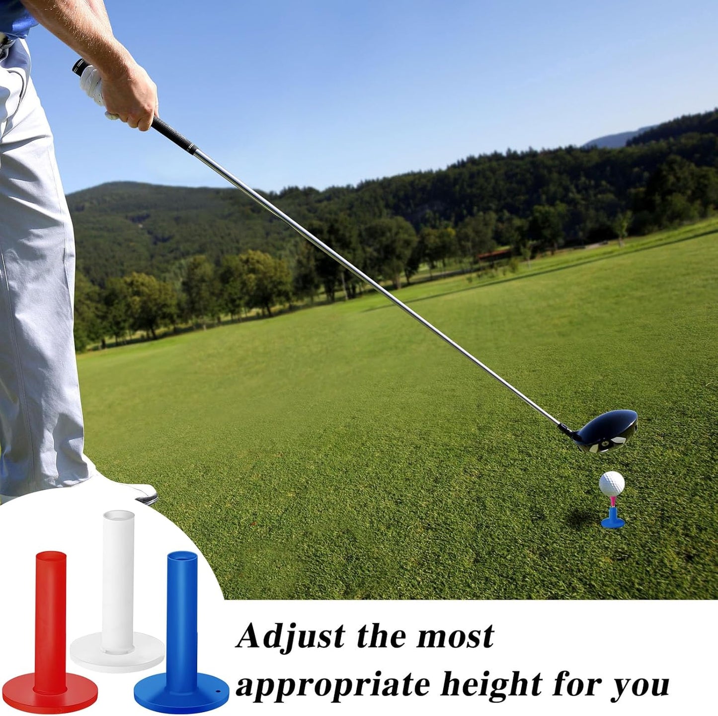 12 Pieces Golf Range Tees Set Rubber Golf Tees for Mats Driving Range 6 Pieces for Practice Mat Mixed Size