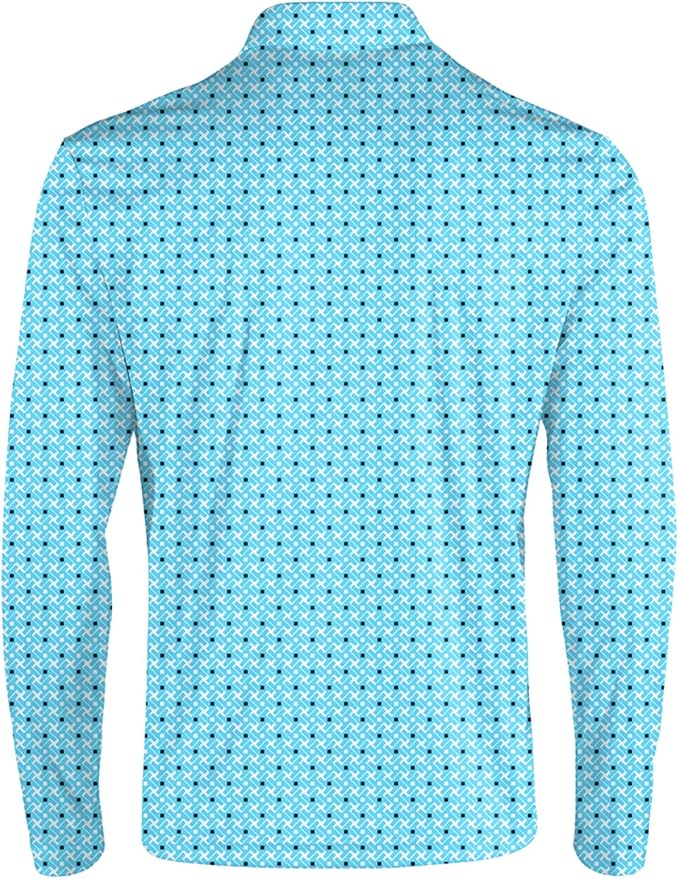Men's Long Sleeve Golf Shirt Quick Dry 3 Button Work Fishing Outdoor Casual - Image 4