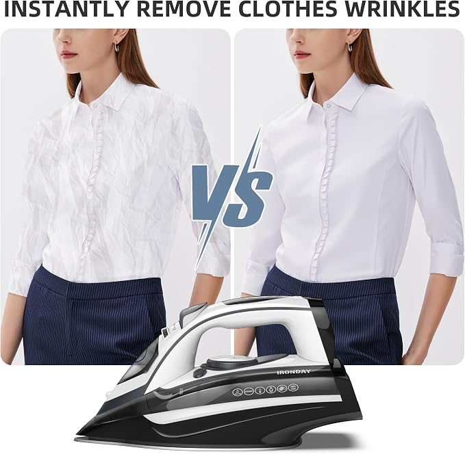 Steam Iron for Clothes 20s Fast Heat-up, 1700W Iron - Image 8