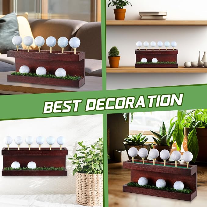 Menkxi Rustic Wood Golf Ball Holder 12.5 x 3 Inch Wall Mounted Vintage Display - Image 6