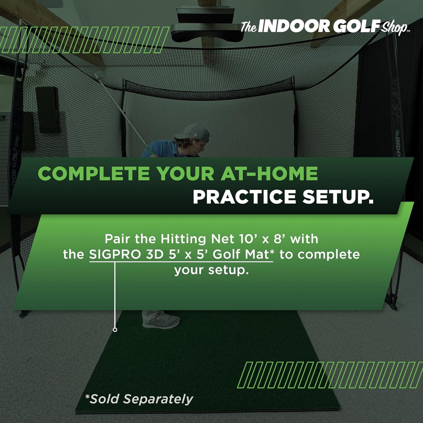 Hitting Net with Target Knotless Golf Net for Indoor and Outdoor Practice - Arrives Ready to Assemble and Use