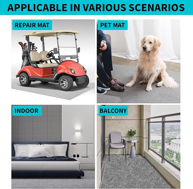10L0L Golf Cart Garage Mat, Waterproof, Oil-Resistant, Anti-Slip Universal - Image 7