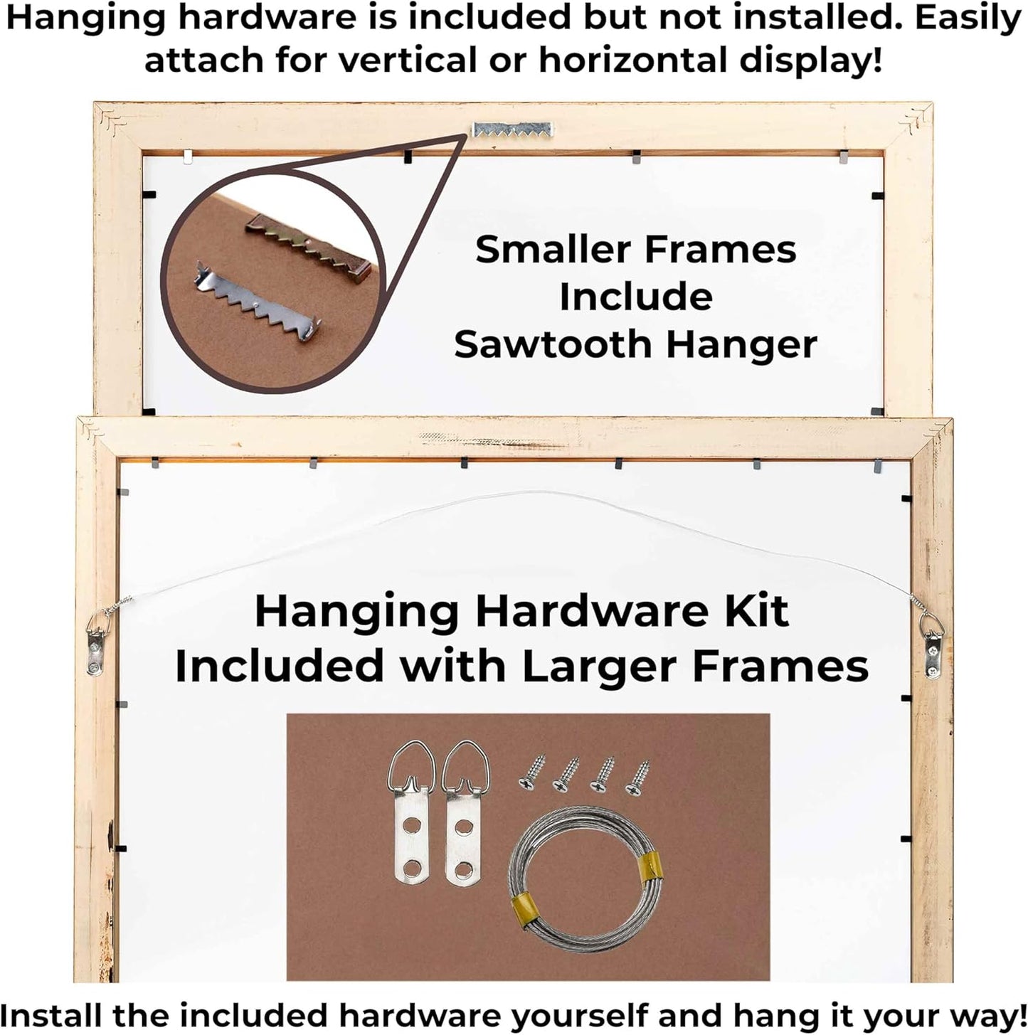 13x15 Shadow Box Black Solid Wood Display Frame with White Acid-Free Backing UV Acrylic & Hanging Hardware - with 3/4" Usable Depth