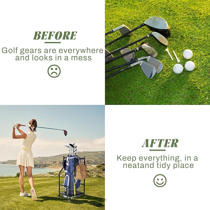 ROOMTEC Golf Bag Storage Garage Organizer, Golf Club Bag Storage Rack - Image 6