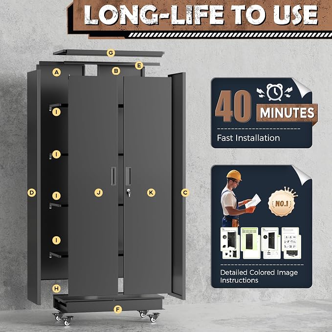 INTERGREAT Metal Garage Storage Cabinet - Image 9