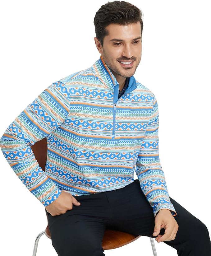 M MAELREG Quarter Zip Golf Pullover Men Dry Fit Long Sleeve Performance Wicking - Image 6