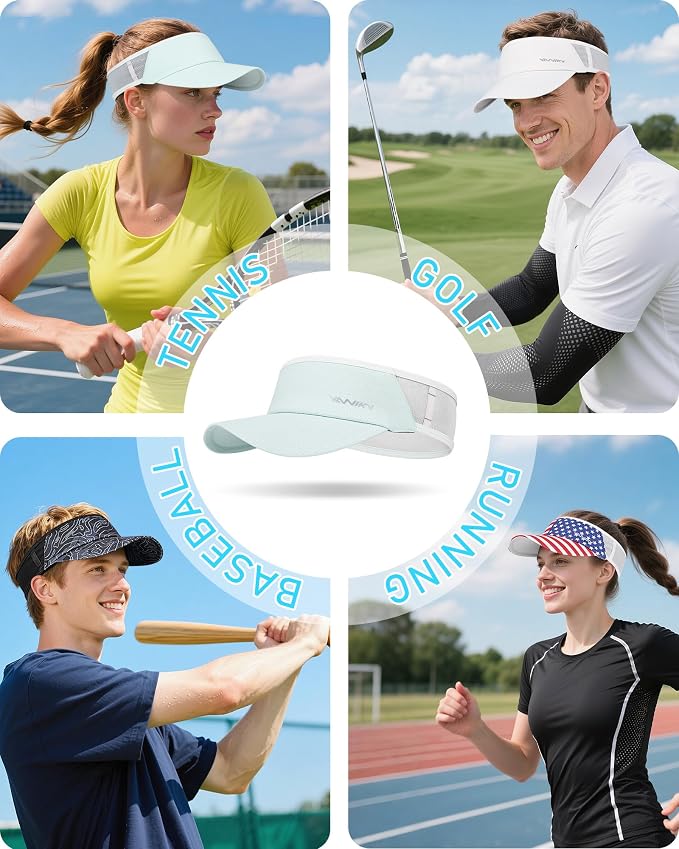 Sports Sun Visor Hats for Women Men Lightweight Breathable Cooling Stretchy - Image 7