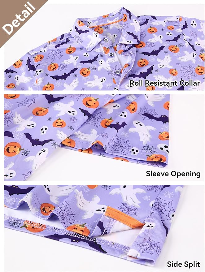 Esabel.C Golf Shirts for Men Dry Fit Performance Short Sleeve Print Moisture - Image 5
