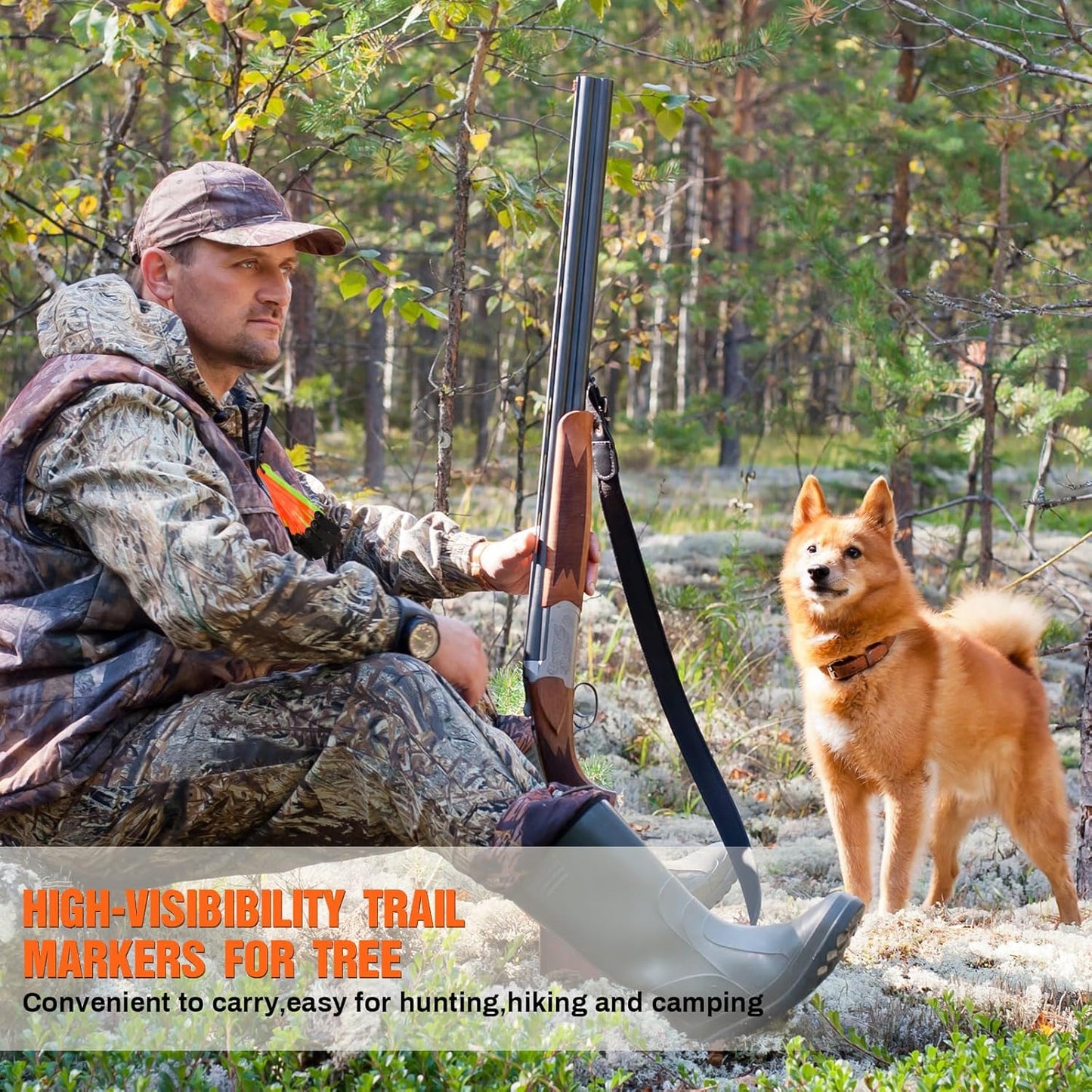 24/48/72/96/120 Pcs Trail Markers for Hunting Reflective Trail Markers High Visibility Glow Tree Reflector Tags with Clip for Tree Stand Hunting Hiking Camping