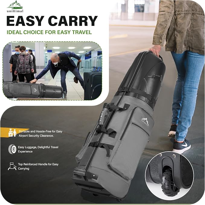 Golf Travel Bag with Hard Case Top, 1680D Heavy Duty Oxford Golf Club Travel - Image 7