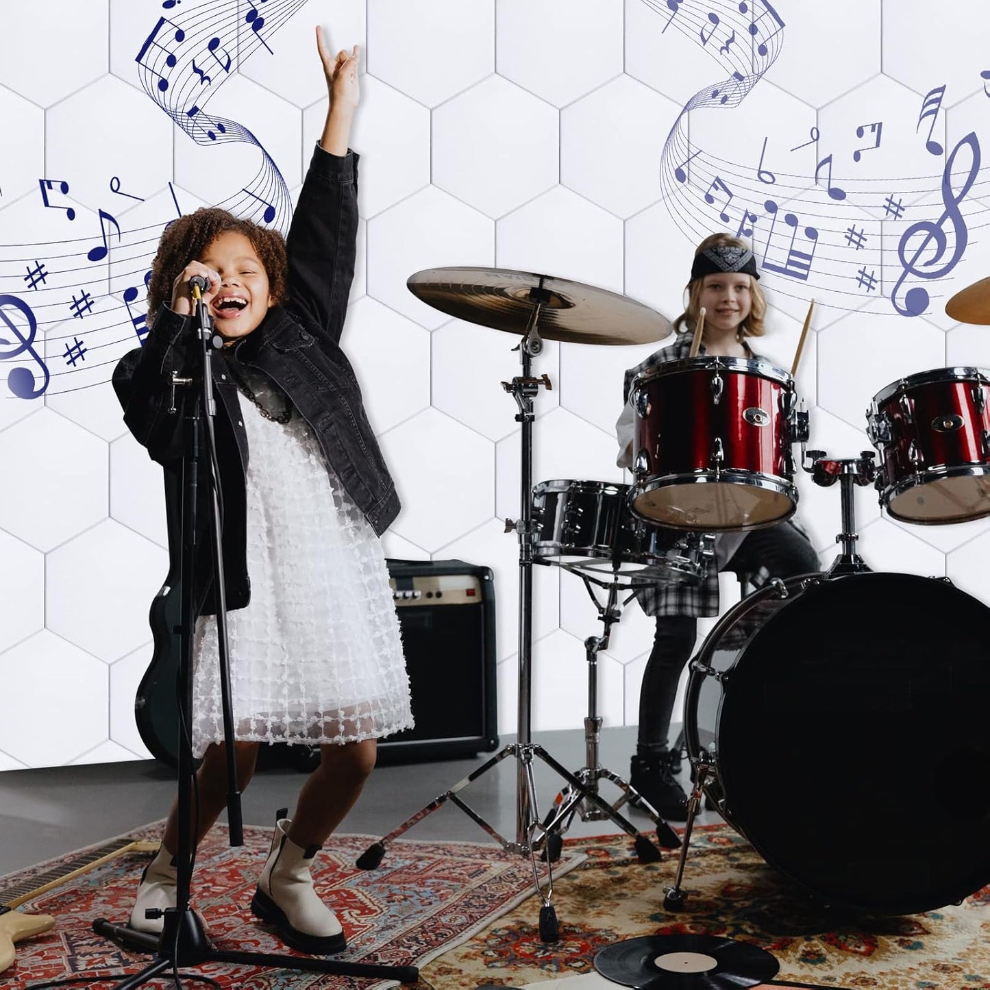 18 Pack Self-adhesive Acoustic Panels Soundproof Wall Panels 12"X10"X 0.4" Sound Absorbing Panel for Decoration Sound Deadening Panels Acoustic Treatment Panel For Home Office(White Hexagonal Design)