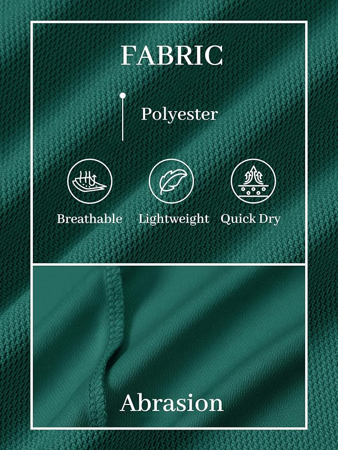 TACVASEN Mens Polo Shirts Short Sleeve Dry Fit Performance Breathable Golf Shirt - Image 6