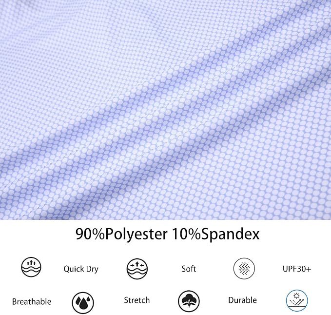 Alex Vando Mens Golf Shirt Moisture Wicking Classic Print Golf Shirts - Image 5