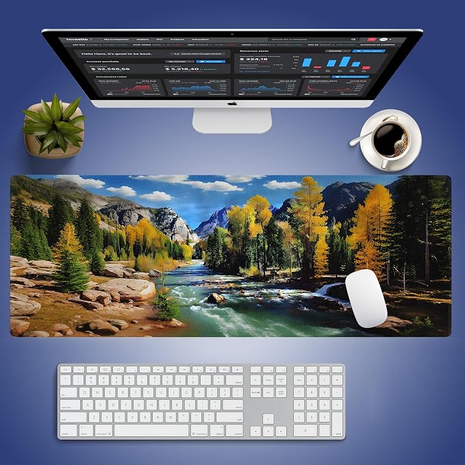 Wknoon. Extra Large Gaming & Office Mouse Pad – Natural Landscape Mountains of - Image 6