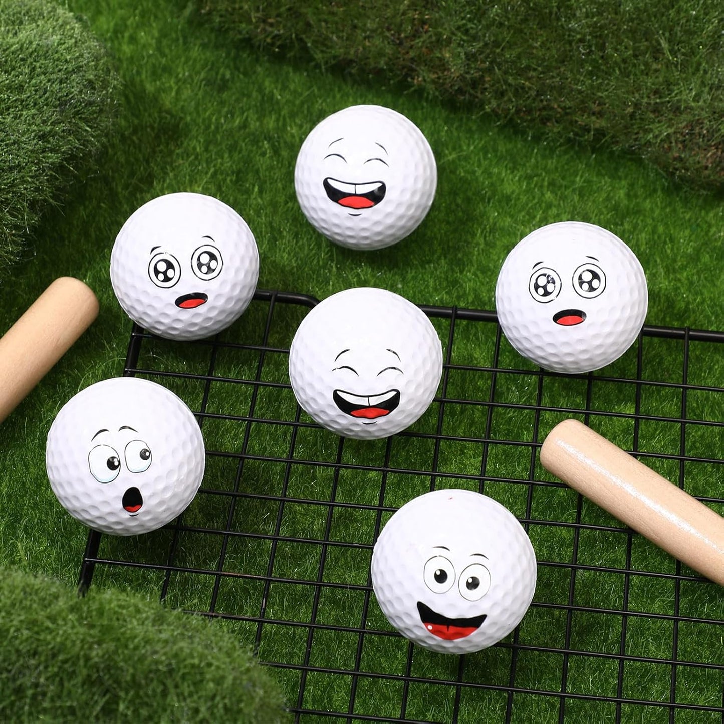 12 Pcs Mini Face Stress Balls for Boys Girls Sport Funny Face Squeeze Foam Balls for Stress and Anxiety Relief for Party Favors Birthday Gift Decoration(Golf)