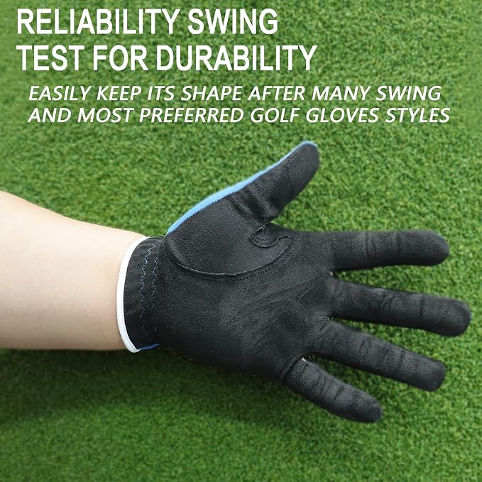 FINGER TEN Men's Golf Gloves for Right Left Handed Golfer Rain Grip Value 2 Pack - Image 7
