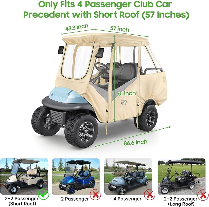 10L0L 4 Passenger Golf Cart Driving Enclosure - Image 7