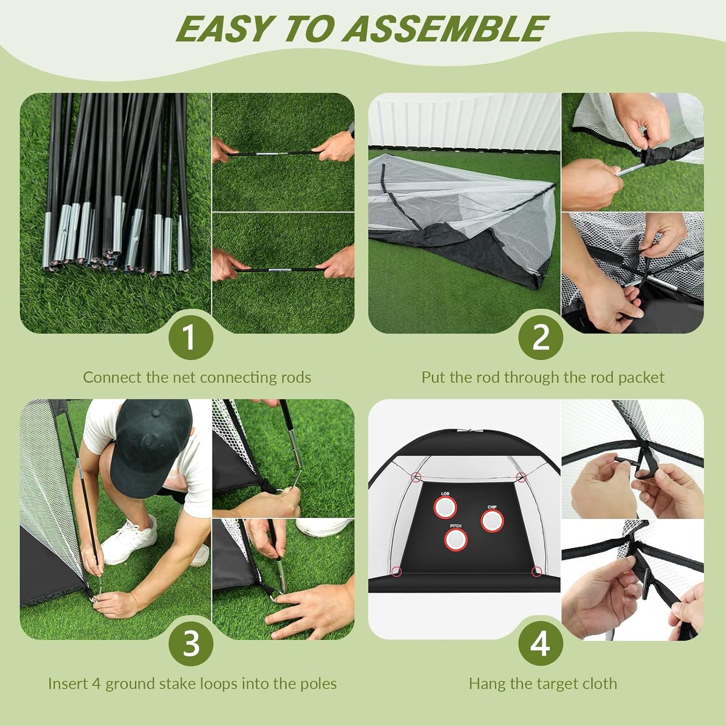 10 x 7ft Golf Net for Backyard Driving Hitting Practice with Swing Path Feedback Mat,Targets & Balls, Indoor & Outdoor Chipping Training Net with Mat, Ideal Gifts for Golfer