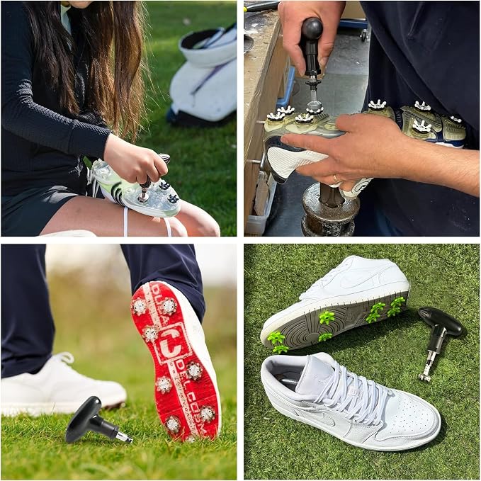 Golf Shoe Spike Removal Tool 2 Pcs Adjustment Cleat Key Stainless Steel Spikes - Image 7