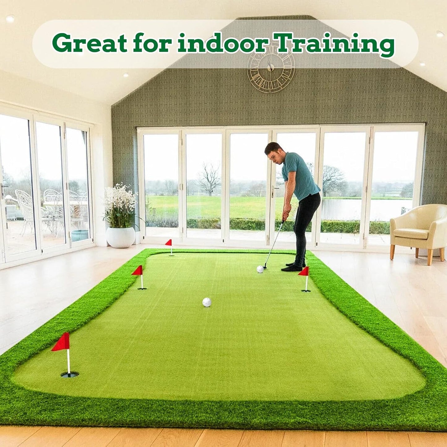 150pcs Practice Golf Balls – 42mm White Plastic Training Balls for Indoor/Outdoor Swing Practice, Driving Range & Backyard Use