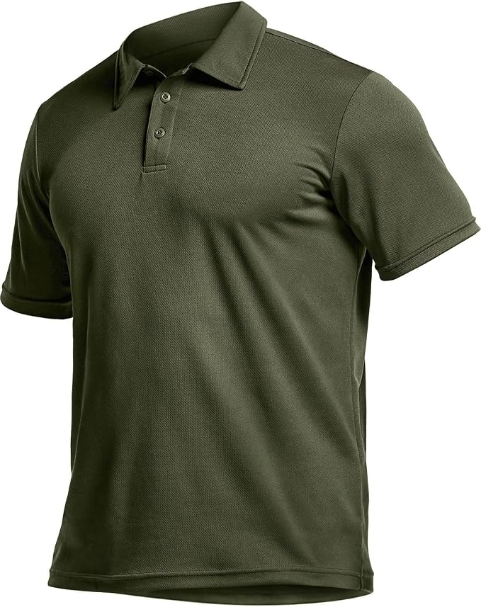 CQR Men's Polo Shirts, Tactical Short Sleeve Golf Performance Shirts, - Image 9