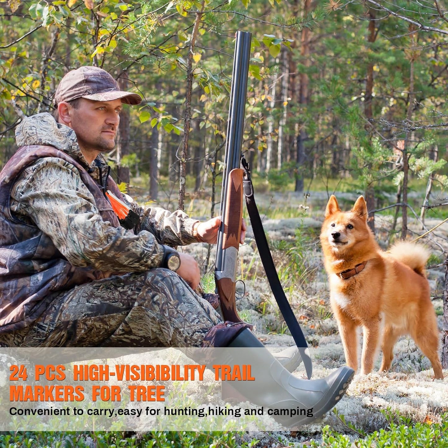 24/48/72/96/120 Pcs Trail Markers for Hunting Reflective Trail Markers High Visibility Glow Tree Reflector Tags with Clip for Tree Stand Hunting Hiking Camping