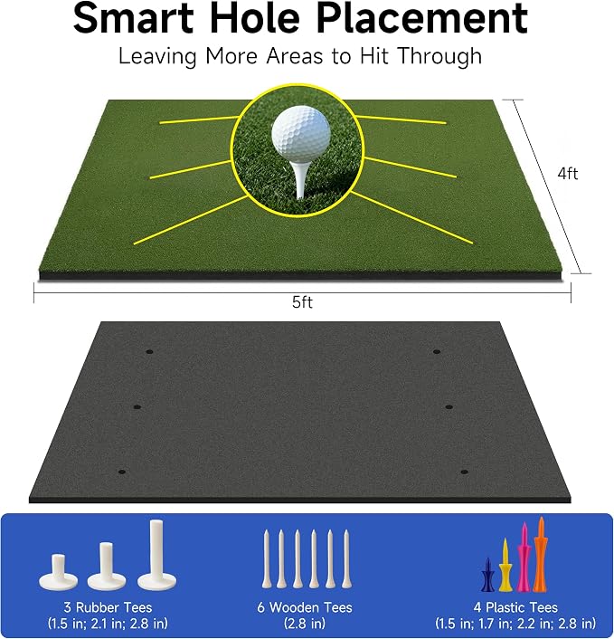 Pro Golf Hitting Mat 4'X5' | 2" thick Heavy Duty Nylon & Premium NBR Foam | - Image 6