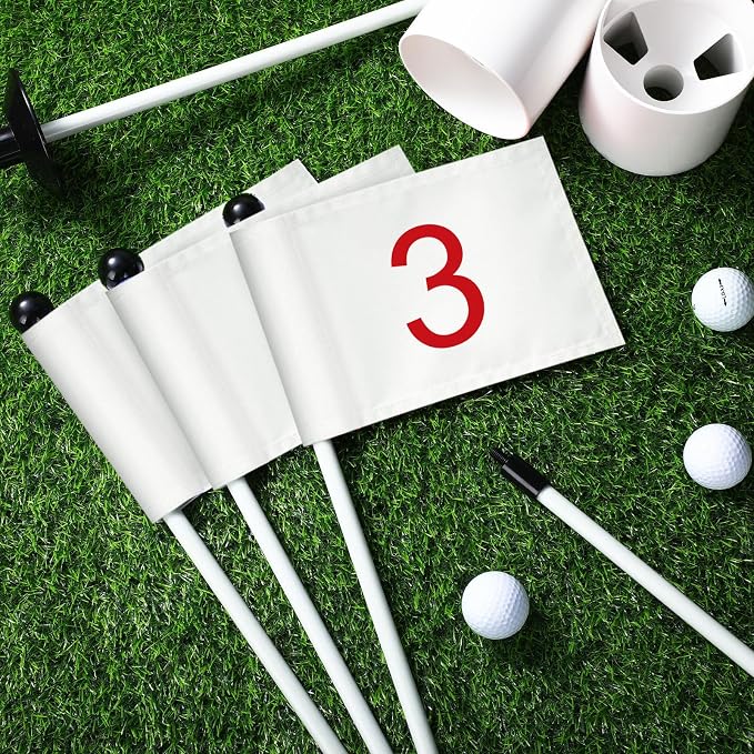Hungdao 10 Set Golf Flagstick Mini Putting Green Flag - Image 6