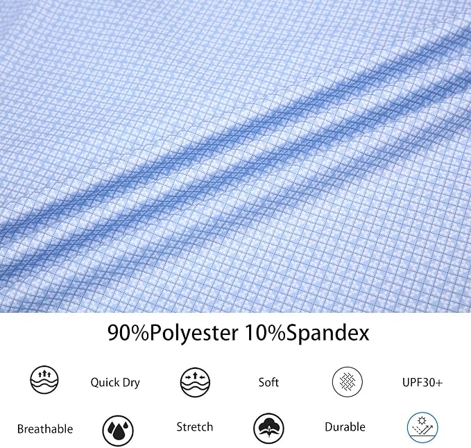 Alex Vando Mens Golf Shirt Moisture Wicking Classic Print Golf Shirts - Image 5