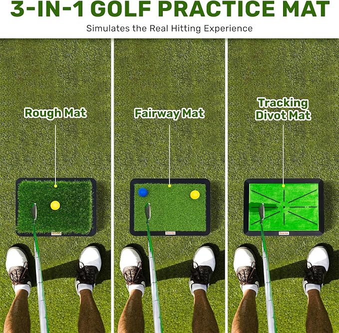Golf Hitting Mat with Instant Swing Path Feedback & 3 Replaceable Golf Practice - Image 7