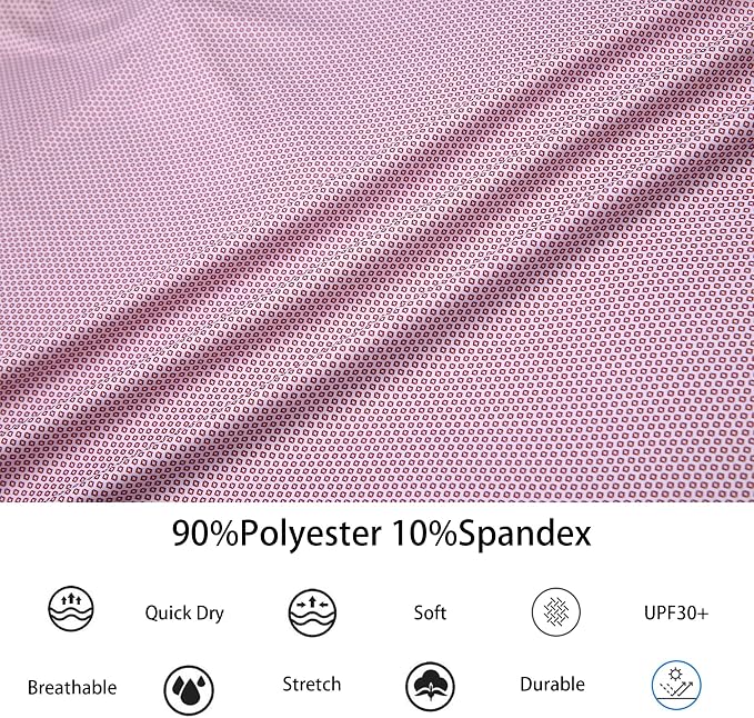 Alex Vando Mens Golf Shirt Moisture Wicking Classic Print Golf Shirts - Image 5