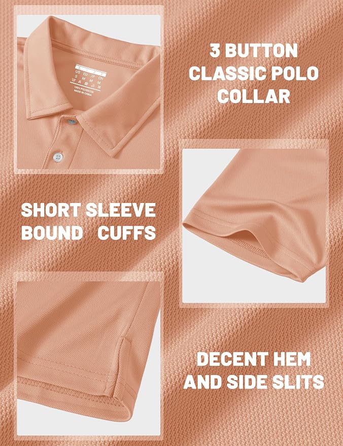 MAGCOMSEN Men's Polo Shirts 3 Buttons Casual Work T Shirts Quick Dry Short - Image 6