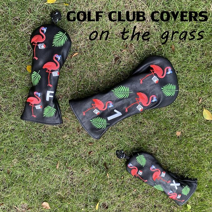 Flamingo Golf Club Headcover 3 Wood Head Cover Golf Premium(PU Leather Driver - Image 6