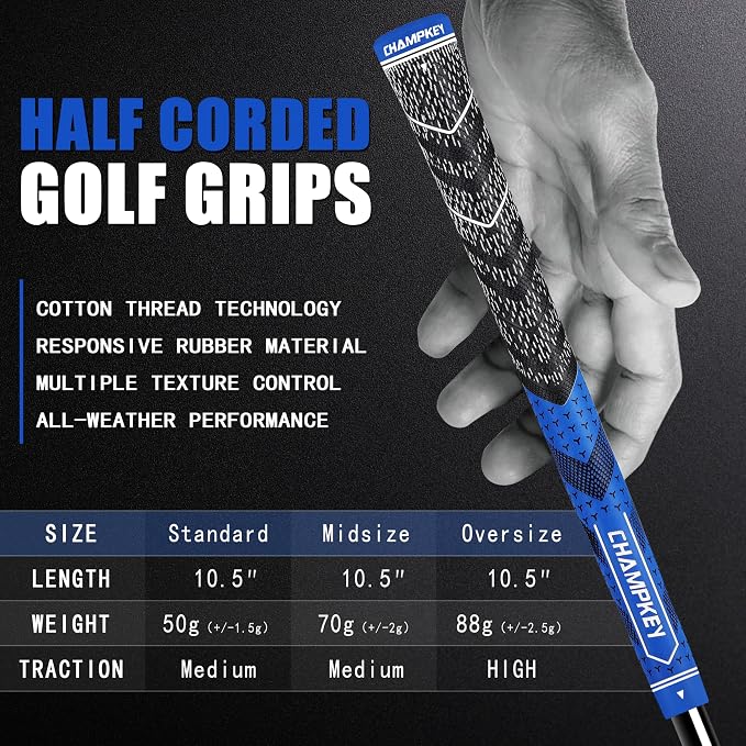 CHAMPKEY Half Cord Golf Grips 13 Pack - Image 7