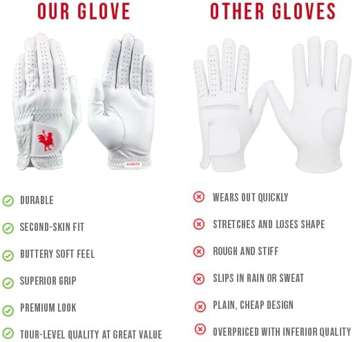 RED ROOSTER Sussex Premium Golf Glove, Cabretta Leather, Ultra-Thin Tournament - Image 4