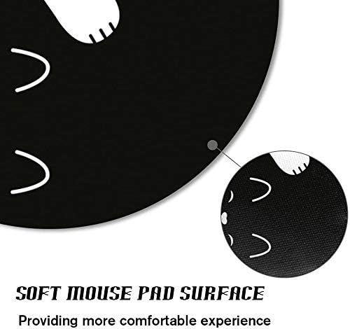 Mouse Pad Black White Polka Dot, Round Mousepad, Non-Slip Rubber Base Mouse Mat - Image 4