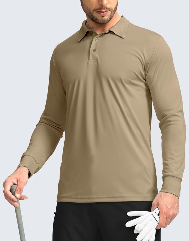 Men's Polo Shirt Long Sleeve Golf Shirts Lightweight UPF 50+ Sun Protection - Image 3