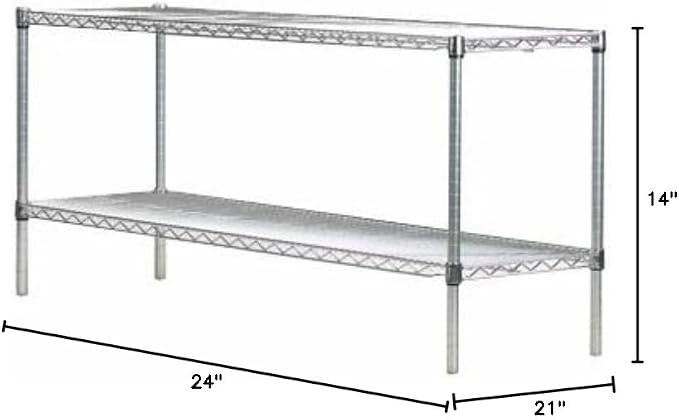 Omega Shelving Storage | 2 Tier Starter Shelving Unit 21" Deep x 24" Wide x 14" - Image 2