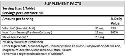 Chewable Iron Supplement for Women/Men Tablet in Orange Flavor 90 Count - Image 2