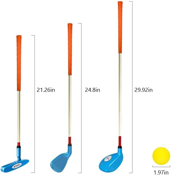 Kids Golf Clubs Set Children Golf Set Yard Sports Tools Three Clubs - Image 7