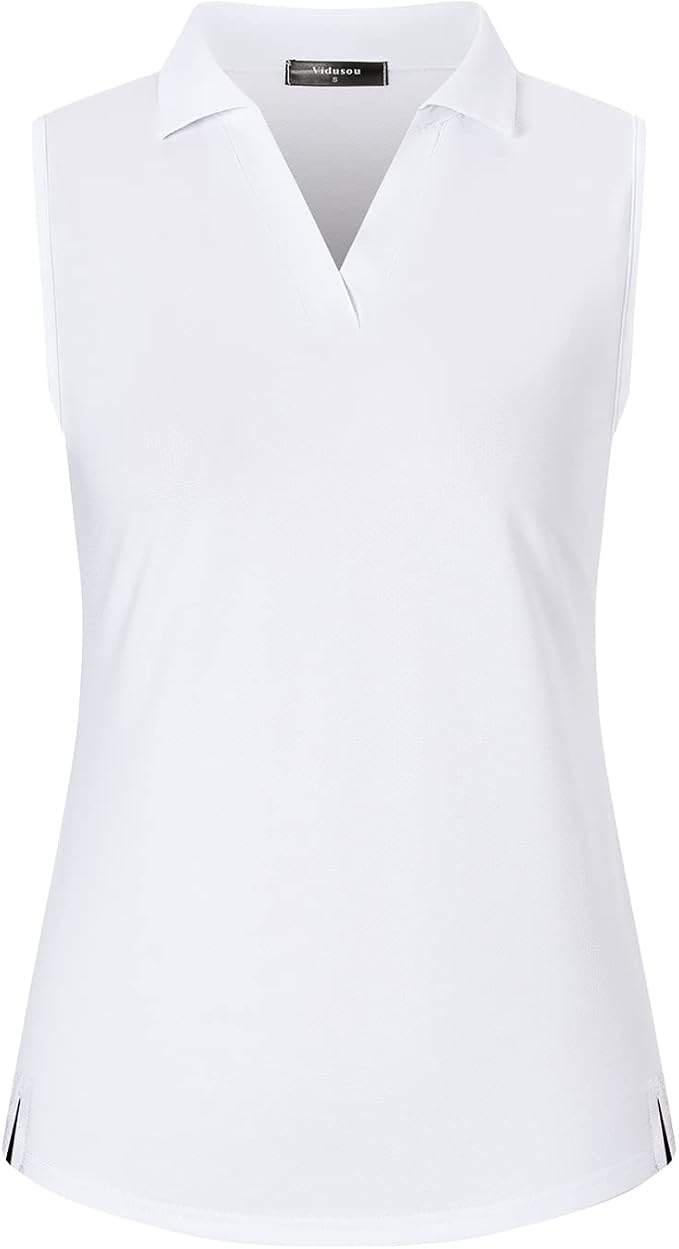 Womens Sleeveless Golf Polo Shirts Lightweight Tennis Sport Tops by Vidusou